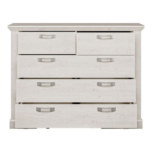 Kashmir 5 Drawer Chest (KSMK351) in White Pine