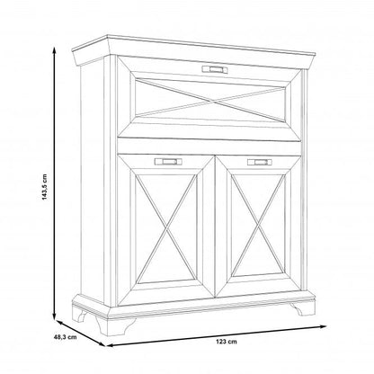 Kashmir Drinks Cabinet (KSMK43) in White Pine