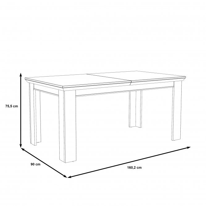 Kashmir Extendable Dining Table (KSMT40) in White Pine