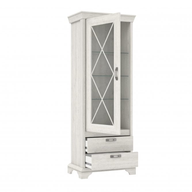 Kashmir Tall Display Cabinet (KSMV73) in White Pine