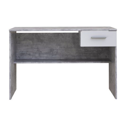 Lupo Desk 110cm in Light Concrete Grey and White