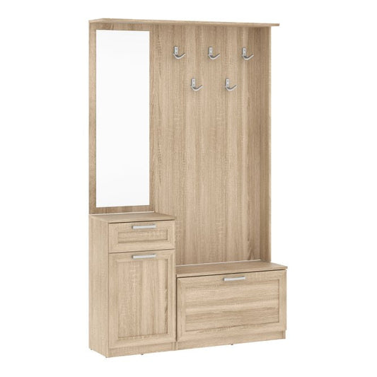 Niko 111cm Hallway Set with Mirror and Drawer (NIKD04) in Sonoma Oak