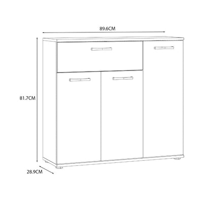 Niko 90cm 3 Door 1 Drawer Sideboard (NIKK34)