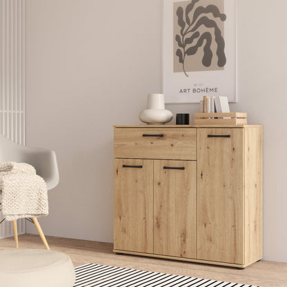 Niko 90cm 3 Door 1 Drawer Sideboard (NIKK34) in Artisan Oak