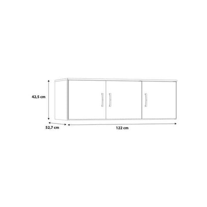 Niko 123cm 3 Door Wardrobe Top Unit (NIKN83) in Sonoma Oak