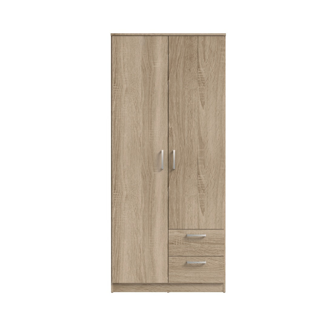 Niko 82cm 2 Door Wardrobe with Drawers (NIKS81)
