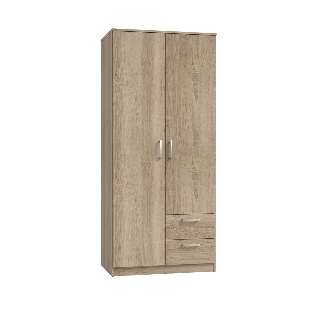 Niko 82cm 2 Door Wardrobe with Drawers (NIKS81)