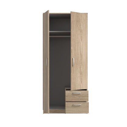 Niko 82cm 2 Door Wardrobe with Drawers (NIKS81)