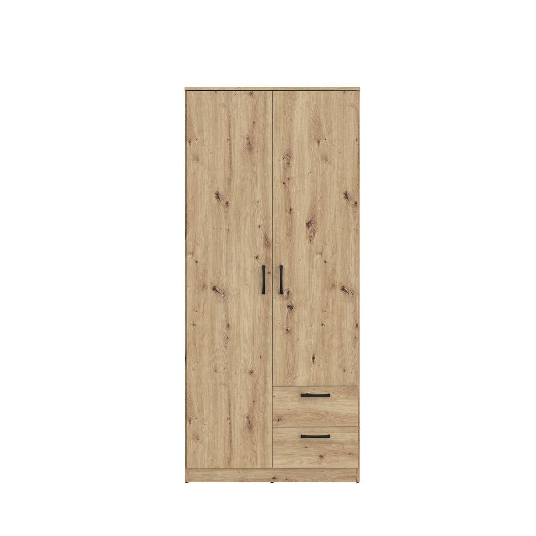 Niko 82cm 2 Door Wardrobe with Drawers (NIKS81)
