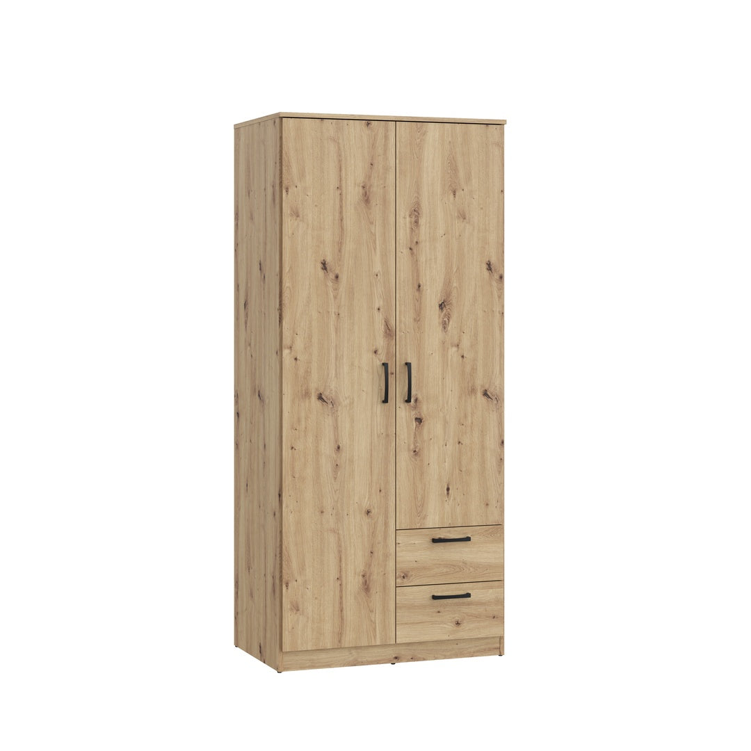 Niko 82cm 2 Door Wardrobe with Drawers (NIKS81)