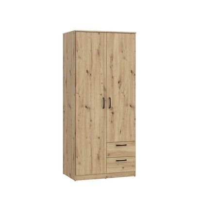 Niko 82cm 2 Door Wardrobe with Drawers (NIKS81)