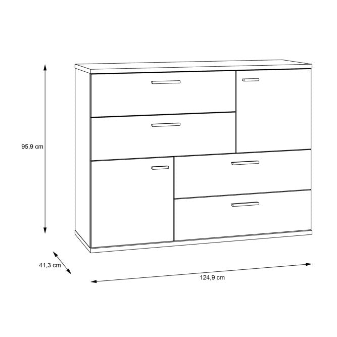 Skive 125cm 2 Door 4 Drawer Sideboard (SKVK46)
