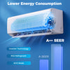 9000 BTU Mini Split Air Conditioner and Heater A++ Energy Efficient Split AC Cools Up to 42㎡