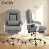 HOMCOM Ergonomic Executive Office Chair, Velvet Reclining Desk Chair with Lumbar Support, Footrest, Plush Thick Cushion, Grey