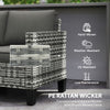 Outsunny Two-Seater Rattan Outdoor Sofa - Light Grey