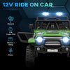 AIYAPLAY 12V Battery Powered Kids Ride-On Car, Electric Truck w/ Spring Suspension, Remote, Music, Horn, Lights, Green