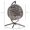 Outsunny Round Egg Basket Chair, with Steel Stand, Sand