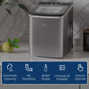 HOMCOM Ice Maker Machine Countertop, 9 Ice Cubes in 8 Mins, 12KG in 24Hrs, Self-Cleaning Portable Ice Cube Maker w/ Adjustable Ice Size, Ice Scoop, Basket, Stainless Steel, No Plumbing Required, Black