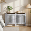 HOMCOM Slatted Radiator Cover, Painted Cabinet with Line Grill Design, 152L Ã 19W Ã 81H cm, Grey