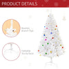 HOMCOM 6ft Snow Artificial Christmas Tree w/ Metal Stand Decorations Home Seasonal Elegant Faux White