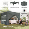 Outsunny 3 x 3m Pop-Up Gazebo Shelter, with Accessories - Dark Grey