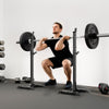 HOMCOM Adjustable Squat Rack, Weight Strength Training Bench Press Rack Weight Bench Supporter for Home Gym Exercise, Max Load 150kg, 124-154cm
