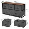 Fabric Drawer Cabinet for Wardrobe, Bedroom, Living Room-Black & Grey