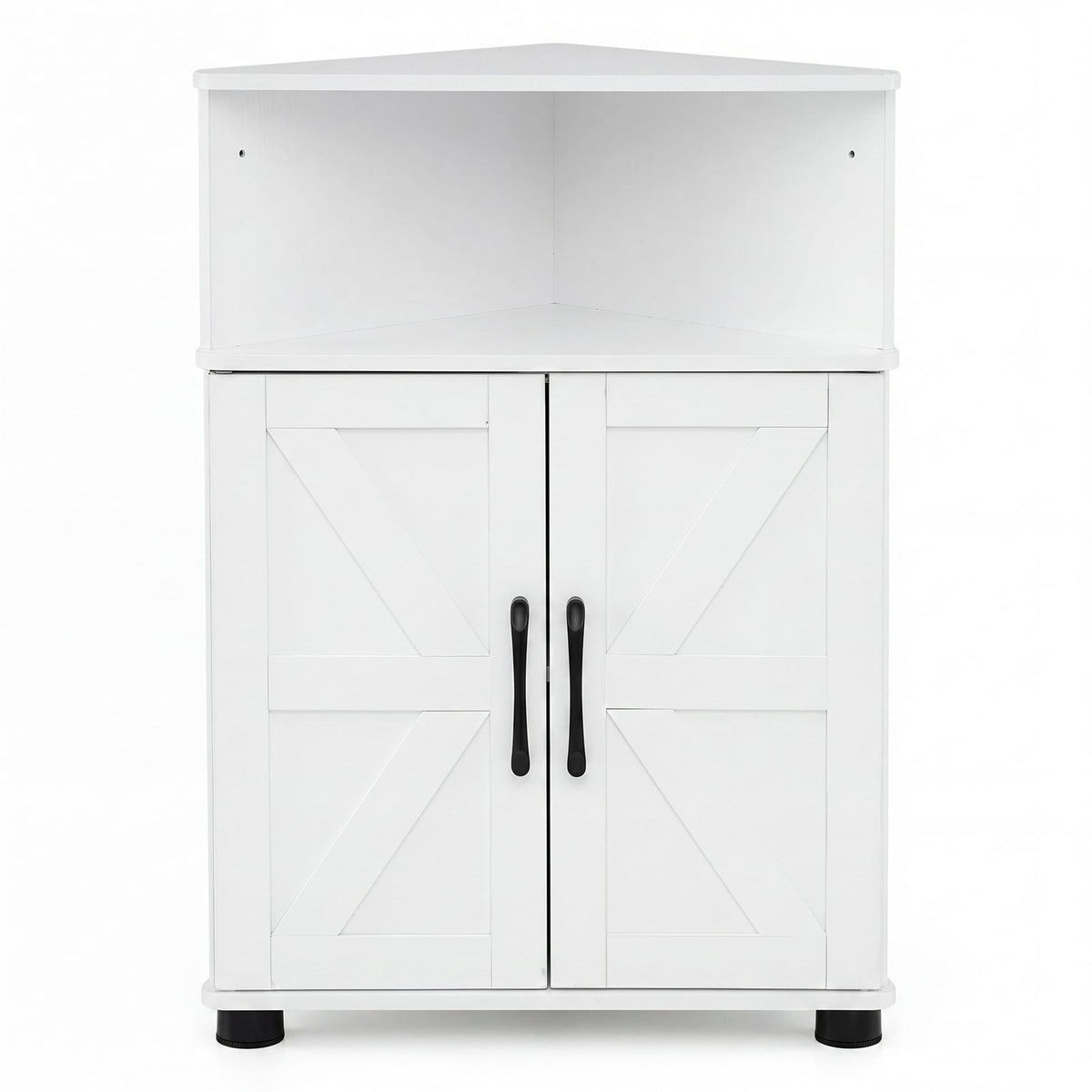 Farmhouse Bathroom Corner Storage Cabinet-White