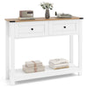 Farmhouse Console Table with 2 Drawers 106CM Long Entryway Table-White