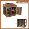 Farmhouse Nightstand Set of 2 with Charging Station Bedside Table with Adjustable Shelf-Brown