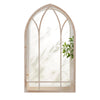 Farmhouse Window Pane Mirror Large Arched Wall Mounted Mirror with Metal Frame 83 x 48 cm-Grey