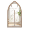 Farmhouse Window Pane Mirror Large Arched Wall Mounted Mirror with Metal Frame-Grey