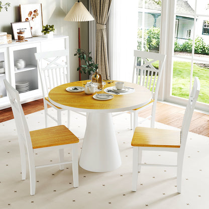 Farmhouse Dining Chair Set of 4 Wooden Kitchen Chair with Rubber Wood Frame