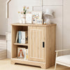 Farmhouse Sideboard Buffet Cabinet with Sliding Doors and 3 Drawers-Natural