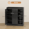 HOMCOM Shoe Storage Cabinet with Adjustable Shelves - Black