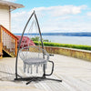 Outsunny Hammock Chair Stand Only Construction Heavy Duty Metal C-Stand for Hanging Hammock Chair Porch Swing Indoor or Outdoor Use