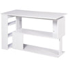 HOMCOM Corner Computer Desk, L Shaped Desk with 360Â° Rotating Bookshelf, 120L x 110W x 74.5H cm, White