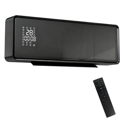 HOMCOM 2000W Ceramic Electric Heater with Fan, Adjustable Thermostat, Wall Mounted - Black