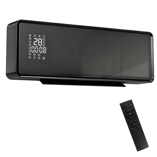 HOMCOM 2000W Ceramic Electric Heater with Fan, Adjustable Thermostat, Wall Mounted - Black