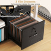 File Cabinet with Lock Mobile Lateral Filing Storage Organizer-Black