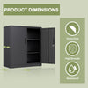File Pantry Cabinet Steel Storage Organizer with 2 Lockable Doors-Black