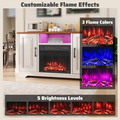 20 Inch Electric Fireplace Insert 750W/1500W Fireplace Heater with Remote Control