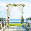 Flat Top Garden Arch with Trellises and Extended Roof for Climbing Plants