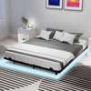 Double/King Size Floating Bed Frame Modern Metal Platform Bed with LED Lights-king size