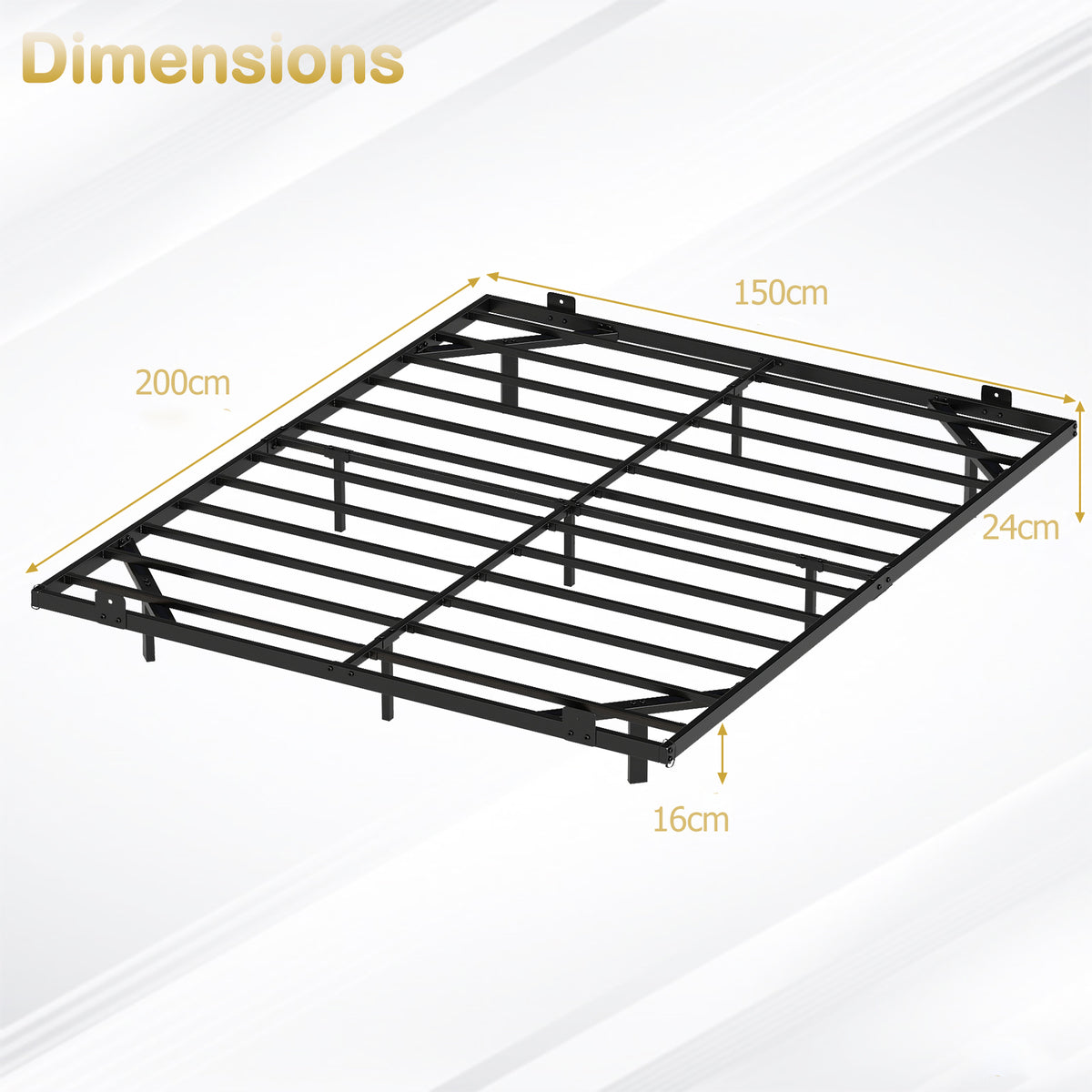 Double/King Size Floating Bed Frame Modern Metal Platform Bed with LED Lights-king size