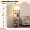 Floor Lamp with Shelves 5-Tier Industrial Shelf Lamp with Linen Fabric Shade