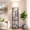 Floor Lamp with Shelves 5-Tier Industrial Shelf Lamp with Linen Fabric Shade