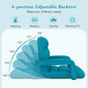Floor Gaming Chair for Adults with Back Support and Adjustable 6-Position-Blue