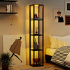 Floor Lamp with Shelves and 3-Way Dimmable LED Lights