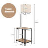 Floor Lamp with End Table and USB Charging Ports with Rotatable Lamp Arm